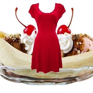 NWOT red velvet skater dress sexy mini retro